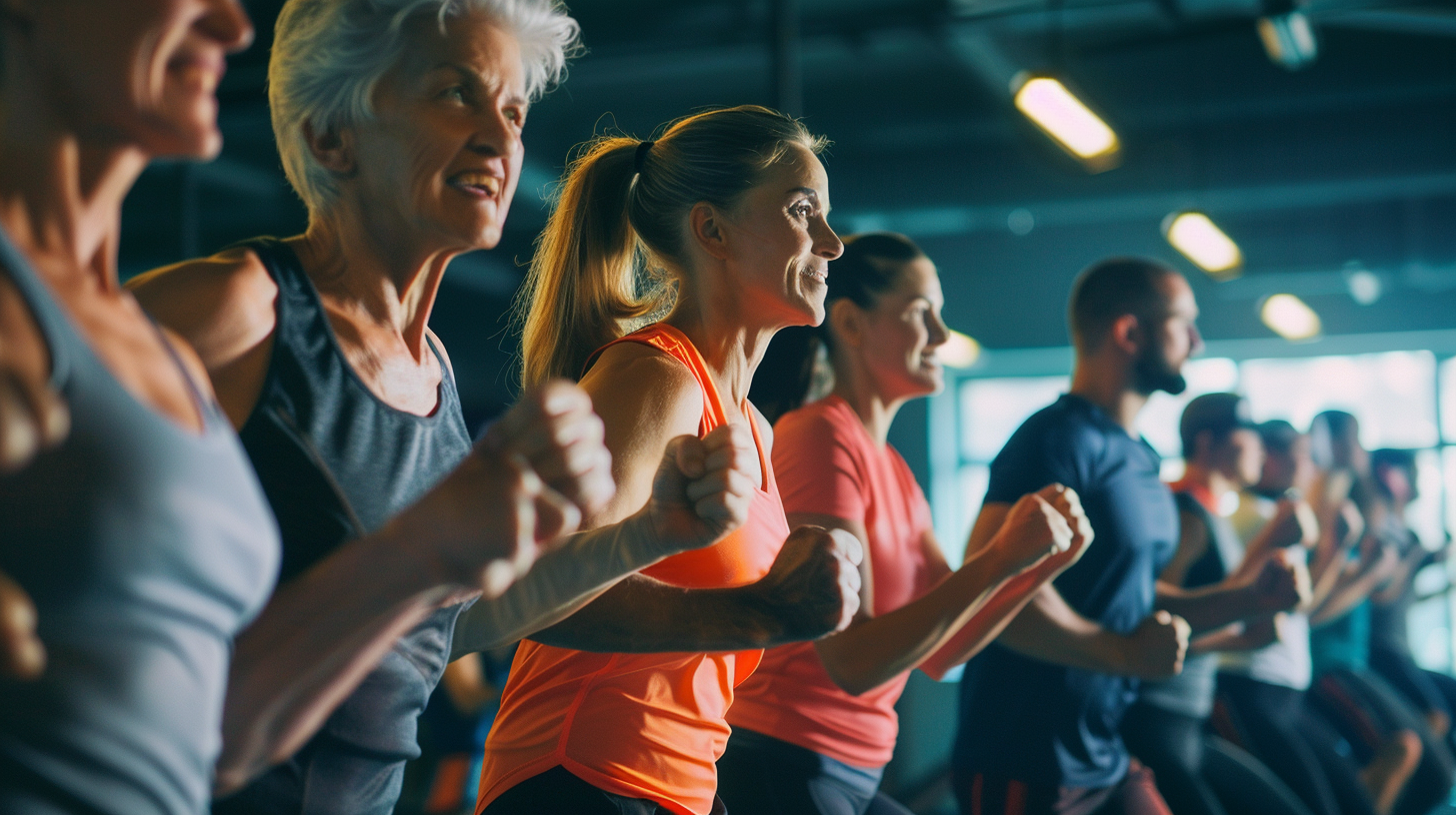 Активні люди різного віку займаються фітнесом